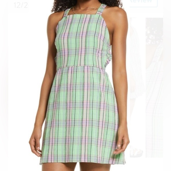 Bp Print Square Neck Cotton Minidress - Picture 1 of 5